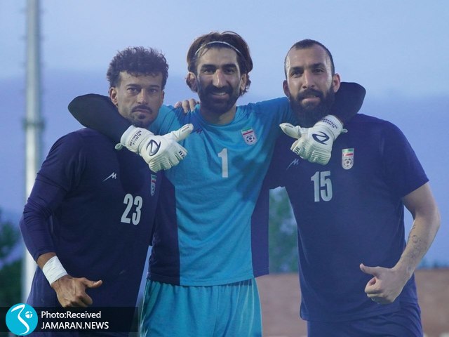 تمرین تیم ملی فوتبال علیرضا بیرانوند رامین رضاییان روزبه چشمی