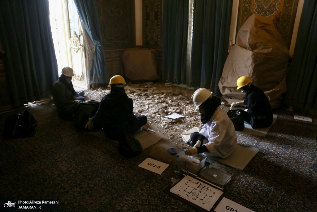 خسارات برجاى مانده از جنگ رمضان در کاخ سعد آباد