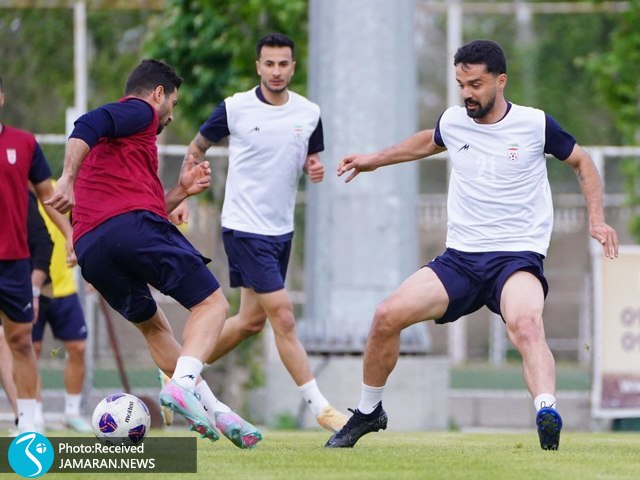 تمرین تیم ملی فوتبال امید نورافکن