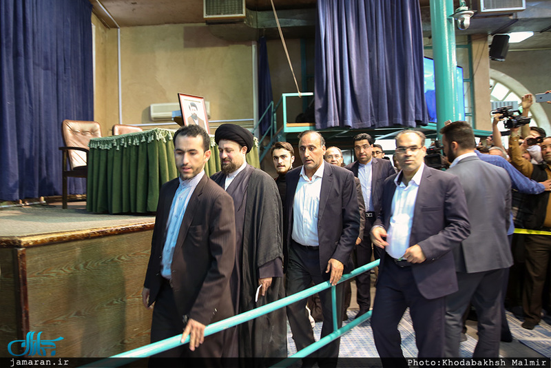 حضور سید حسن خمینی در پای صندوق رای
