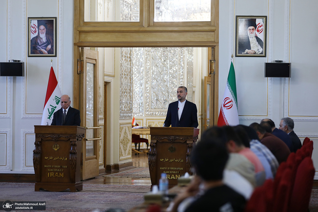 وزیر خارجه ایران: حتی یک ساعت فرصت دادن به تروریست‌ها به ضرر ایران، عراق، اقلیم کردستان و کل منطقه است/ وزیر خارجه عراق در تهران: تلاش می‌کنیم به هدف نهایی یعنی خلع سلاح گروه‌های تروریستی دست پیدا کنیم