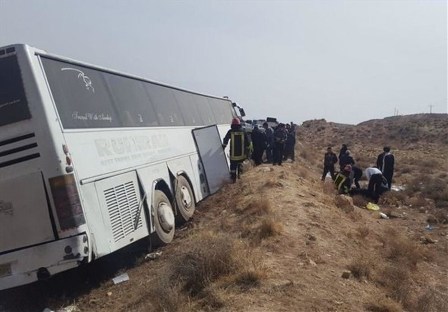 ترخیص هفت نفر از مصدومان واژگونی اتوبوس از بیمارستان شهید رجایی شیراز