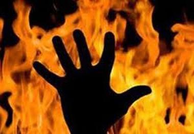 قتل مردی در میان شعله های آتش