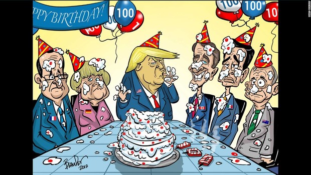 کاریکاتور/ تولد 100 روزگی دولت ترامپ