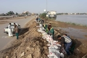 سیل بند رودخانه کارون در خرمشهر تقویت شد