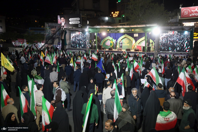 پنجاه و پنجمین شب اجتماع پر شور مردم در میدان تجریش