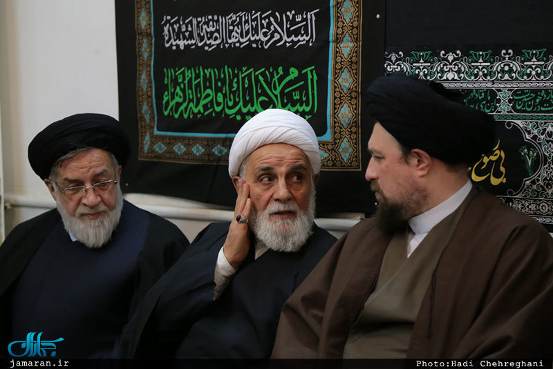 حضور سید حسن خمینی در منزل مرحوم حاج شيخ محمد حسن قرهى(ره)