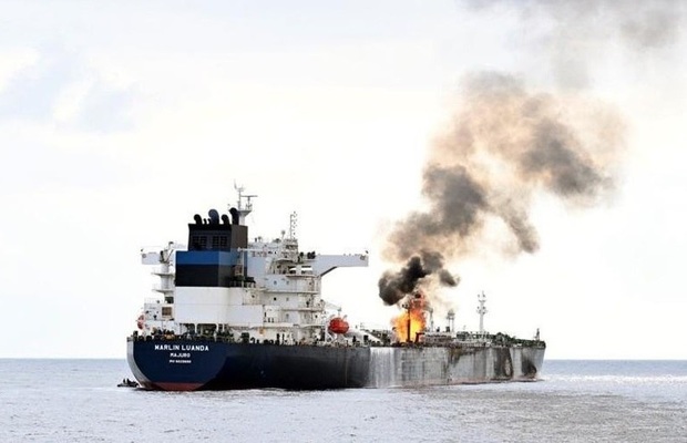 ببینید/ وضعیت کشتی انگلیسی پس از حمله یمن