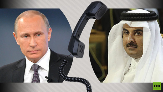 گفتگوی تلفنی پوتین و امیر قطر با تاکید بر حل سیاسی تنش‌ها