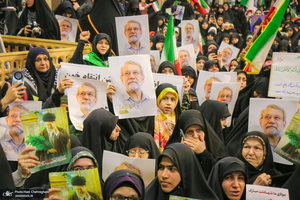مراسم استقبال و وداع با پیکر مطهر شهید علی لاریجانی در قم