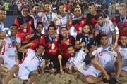مراسم اهدای جام رقابت های فوتبال ساحلی بین قاره ای به ایران +فیلم