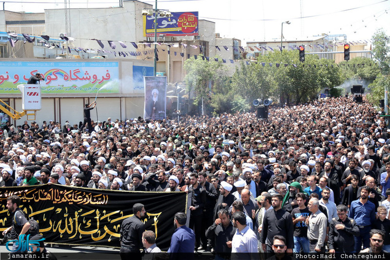 دسته عزاداری امام جعفرصادق(ع) با حضور حضرت آیت الله وحید خراسانی