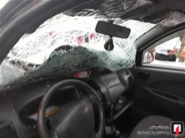 مصدومیت ۱۱ نفر در تصادف محور شهربابک-سیرجان