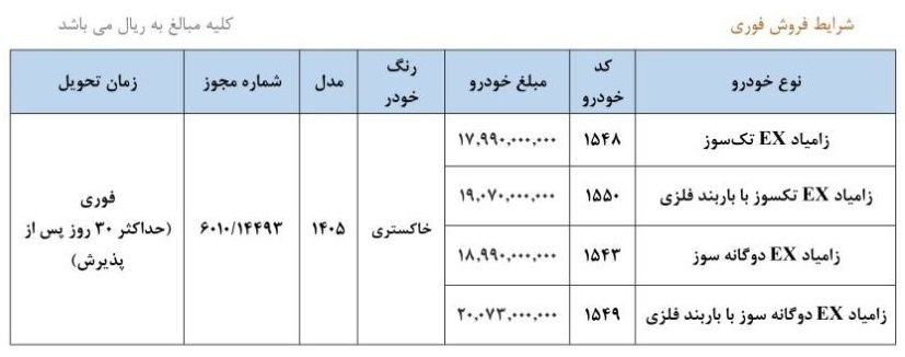 بخشنامه جدید فروش وانت نیسان زامیاد (خرداد 1405)