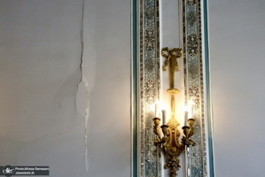 خسارات برجاى مانده از جنگ رمضان در كاخ سعد آباد