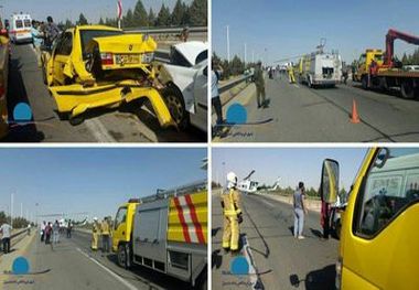 
تصادف دو خودرو در شهر فرودگاهی امام خمینی +عکس