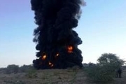 آتش سوزی در مخزن مالچ نفتی منابع طبیعی حمیدیه