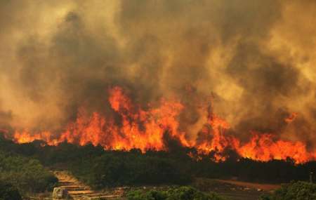 60 هکتار از مراتع قشلاق روستای مرشون دچار آتش سوزی شد