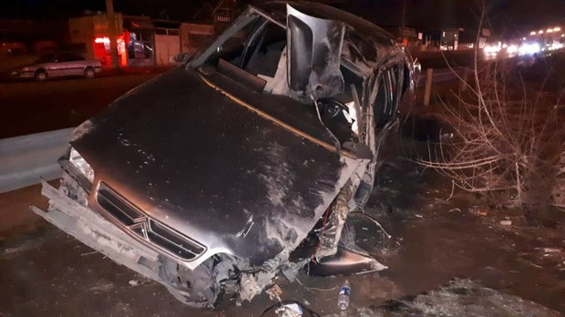 واژگونی خودروی زانتیا در جاده تبریز-آذر شهر+تصاویر