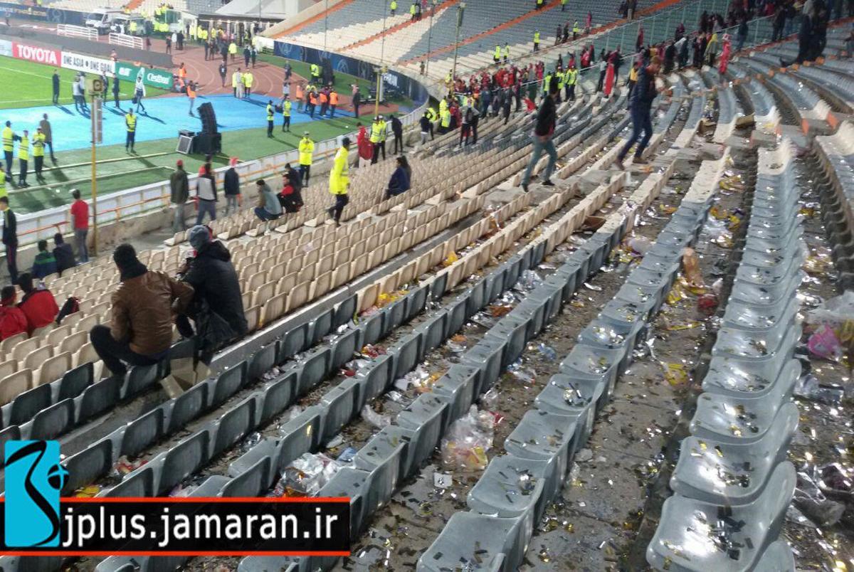 وضعیت عجیب سکوهای ورزشگاه آزادی بعد از فینال لیگ قهرمانان + عکس و فیلم