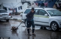  حمله طوفان و هوای سرد به آوارگان فلسطینی در رفح (4)