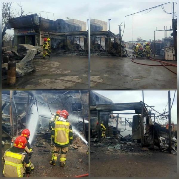 مهار آتش‌سوزی کارگاه شارژ سیلندرهای ال پی جی در قزوین