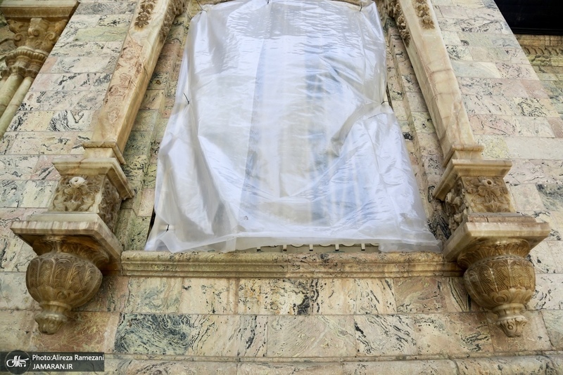 خسارات برجاى مانده از جنگ رمضان در كاخ سعد آباد