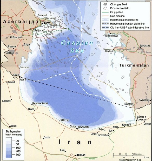 سهم ایران از بستر دریای خزر روی نقشه + عکس