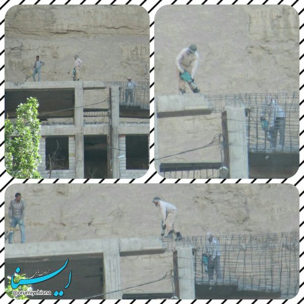 تخریب سازه بتنی غیرمجاز در عرصه قلعه تاریخی ماکو