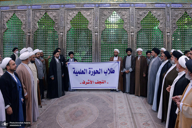 جمعی از طلاب حوزه علمیه نجف با آرمان‌های امام خمینی(س) تجدید میثاق کردند