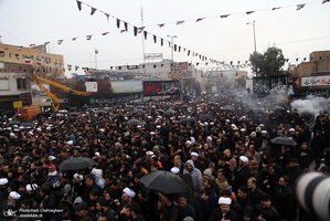 دسته عزاداری روز شهادت حضرت زهرا(س) با حضور آیت الله العظمی وحید خراسانی