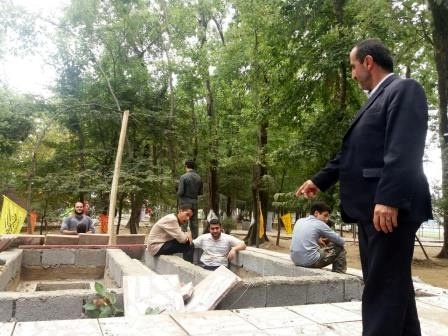 بازدید سرپرست شهرداری رشت  از روند آماده سازی گلزار شهدای گمنام در بوستان ملت