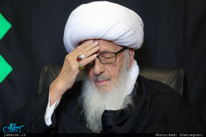 پیاده روی آیت الله العظمی وحید خراسانی به سمت حرم حضرت معصومه(س)