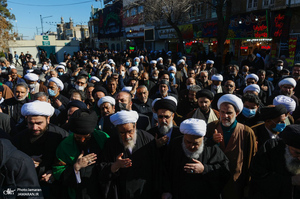 دسته عزاداران فاطمی به دعوت آیت الله العظمی صافی گلپایگانی
