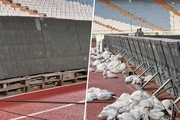 عکس| تعجب روس ها از وضعیت ورزشگاه آزادی؛ آب از سقف می چکد!