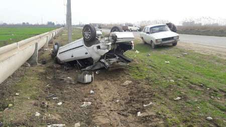 واژگونی خودرو در محور بجنورد- شیروان یک کشته و 3 زخمی داشت
