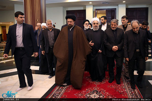 ادای احترام حسن روحانی به امام خمینی و رییس فقید مجمع تشخیص مصلحت نظام