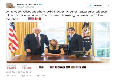 عکس/ دختر ترامپ جای پدرش نشست