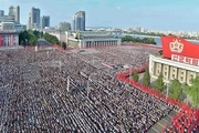 تصاویر تجمع بزرگ مردم کره شمالی علیه تهدیدات آمریکا