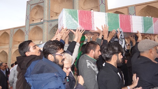 پیکر 6 شهید گمنام دفاع مقدس در یزد تشییع شد