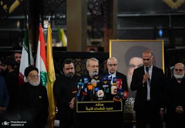 حضور علی لاریجانی بر مزار شهید سید حسن نصرالله / گزارش تصویری