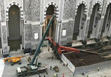 یک جرثقیل دیگر در مسجدالحرام سقوط کرد+ عکس
