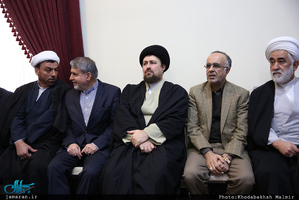 دیدار وزیر و معاونان وزارت فرهنگ و ارشاد اسلامی و جمعی از هنرمندان با سید حسن خمینی