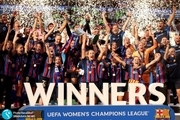 گزارش تصویری| جشن قهرمانی بارسلونا در لیگ قهرمانان زنان اروپا