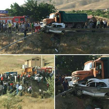 مرگ 2 نفر براثر برخورد کامیون با 7 خودرودرمسیردماوند- رودهن