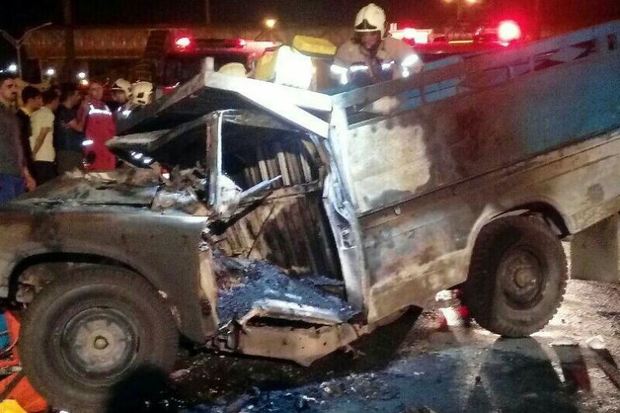 راننده وانت درحادثه بزرگراه فتح تهران کشته شد