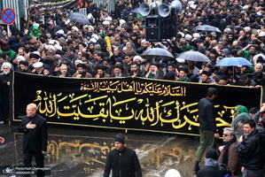 دسته عزاداری روز شهادت حضرت زهرا(س) با حضور آیت الله العظمی وحید خراسانی