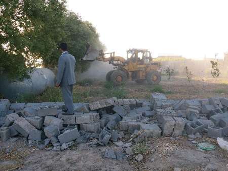 4 مورد ساخت و ساز غیر مجاز در اراضی کشاورزی پاکدشت تخریب شد