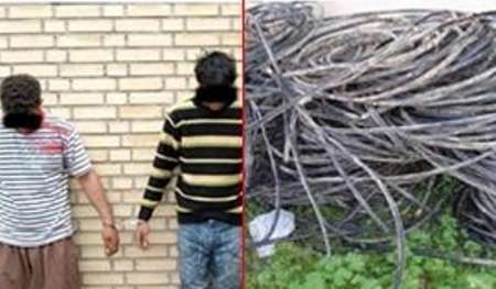 دستگیری سارقان سیم های برق در عنبرآباد