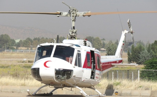 اعزام بالگرد و چهار دستگاه آمبولانس جمعیت هلال احمر کردستان به مناطق زلزله کرمانشاه